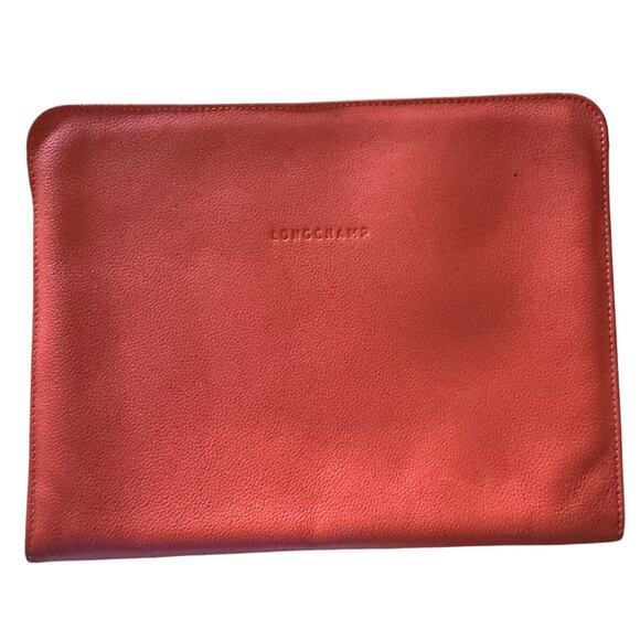 Longchamp France Le Foulonné Pilot burnt orange Leather Ipad Case - Picture 1 of 8